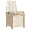 vidaXL havestol med l&aelig;nefunktion og fodst&oslash;tte polyrattan beige