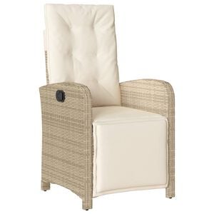 vidaXL havestol med l&aelig;nefunktion og fodst&oslash;tte polyrattan beige