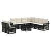 vidaXL Havesofa S&aelig;t 10 stk. Sort polyrattan