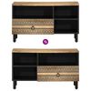 vidaXL tv-bord 80x33,5x46 cm massivt ru mangotræ sort