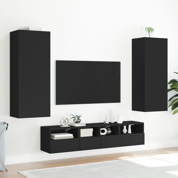 vidaXL v&aelig;gh&aelig;ngt tv-bord 40,5x30x102 cm konstrueret tr&aelig; sort