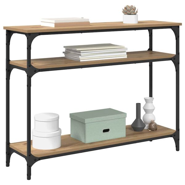 vidaXL Konsolbord Artisan Egetr&aelig; 100 x 29 x 75 cm Konstrueret tr&aelig;