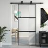 vidaXL skyded&oslash;r 90x205 cm h&aelig;rdet glas og aluminium sort