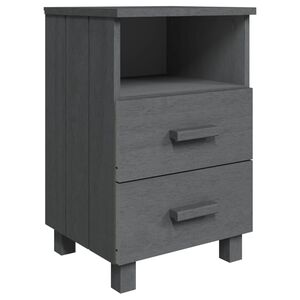 vidaXL sengebord HAMAR 40x35x62 cm massivt fyrretr&aelig; m&oslash;rkegr&aring;