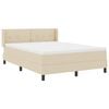 vidaXL Box spring seng med madras Creme 190 x 140 cm Polyester