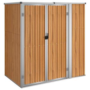 vidaXL redskabsskur til haven 161x89x161 cm galvaniseret st&aring;l brun
