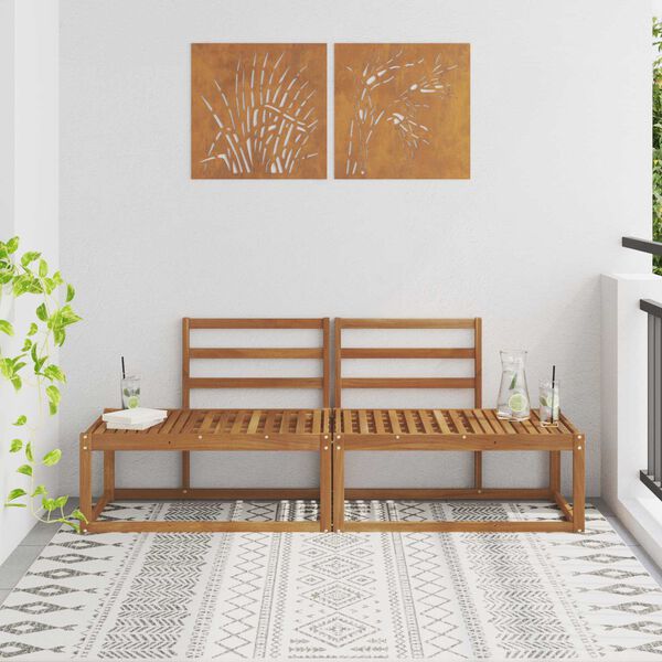 vidaXL Udend&oslash;rs Modulsofa 2 Stk Naturfarvet 182,5 x 63 x 73 cm