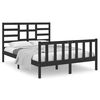 vidaXL sengeramme 135x190 cm Double massivt fyrretr&aelig; sort