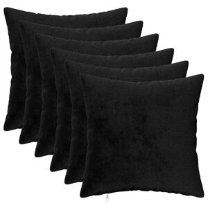 vidaXL Pudebetr&aelig;k 6 pcs HEERLEN Sort 30 x 30 cm Flannel