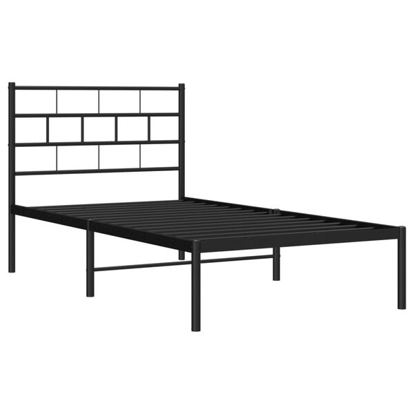vidaXL sengeramme med sengegavl 90x190 cm metal sort