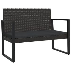 vidaXL haveb&aelig;nk med hynder 106 cm polyrattan sort