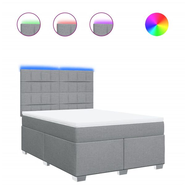 vidaXL kontinentalseng 140x200 cm stof lysegr&aring;