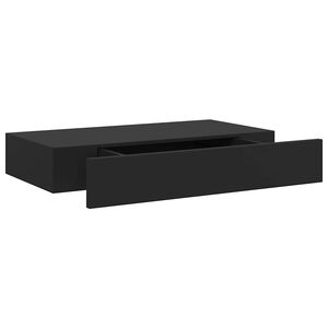 vidaXL v&aelig;ghylde med skuffe 48x25x8 cm sort