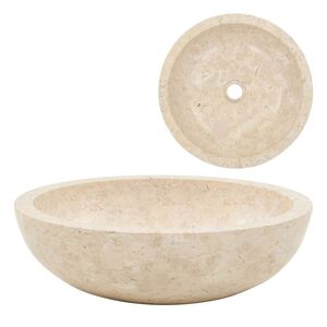 vidaXL h&aring;ndvask 40 x 12 cm marmor cremefarvet