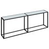 vidaXL konsolbord 220x35x75,5 cm h&aelig;rdet glas hvid marmor