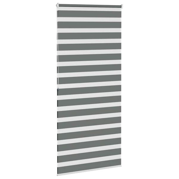 vidaXL zebragardin m&oslash;rkegr&aring; 95x200 cm stofbredde 90,9 cm polyester