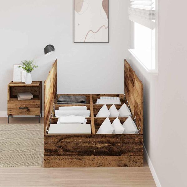 vidaXL Sengestel Gammelt tr&aelig; 100 x 200 cm Konstrueret tr&aelig;