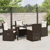 vidaXL Have Spisebordss&aelig;t 5 pcs Brun polyrattan