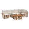 vidaXL Havesofa S&aelig;t 7 stk. Naturlig og Creme Hvid polyrattan