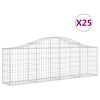 vidaXL buede gabionkurve 25 stk. 200x30x60/80 cm galvaniseret jern