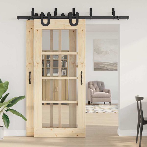 vidaXL skinnesæt til skydedør 200 cm stål sort