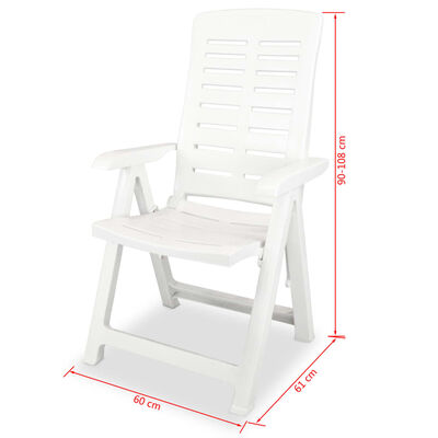 vidaXL havelænestole 6 stk. plastik hvid