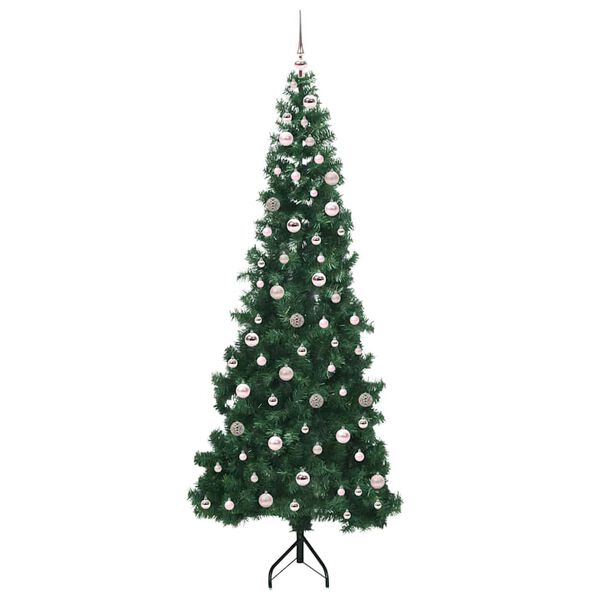 vidaXL Hj&oslash;rne Kunstigt Juletr&aelig; med 300 LED'er Gr&oslash;n 240 cm PVC og metal