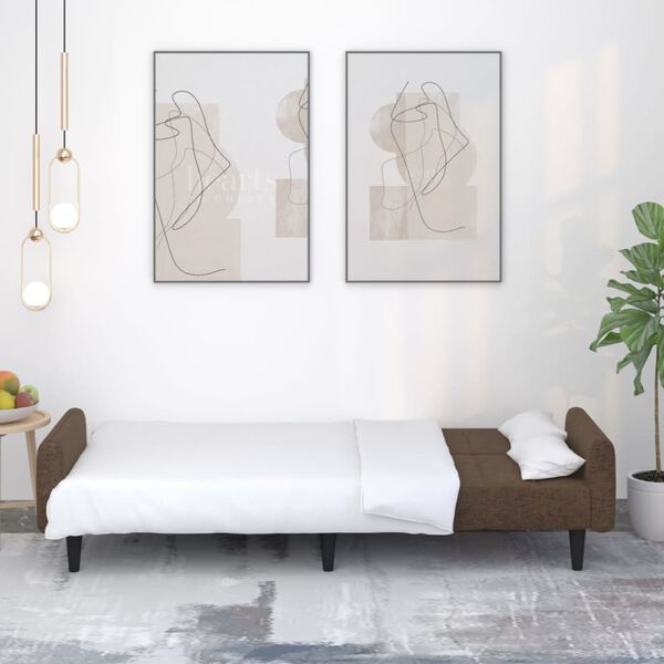 vidaXL 2-personers sovesofa mikrofiberstof brun