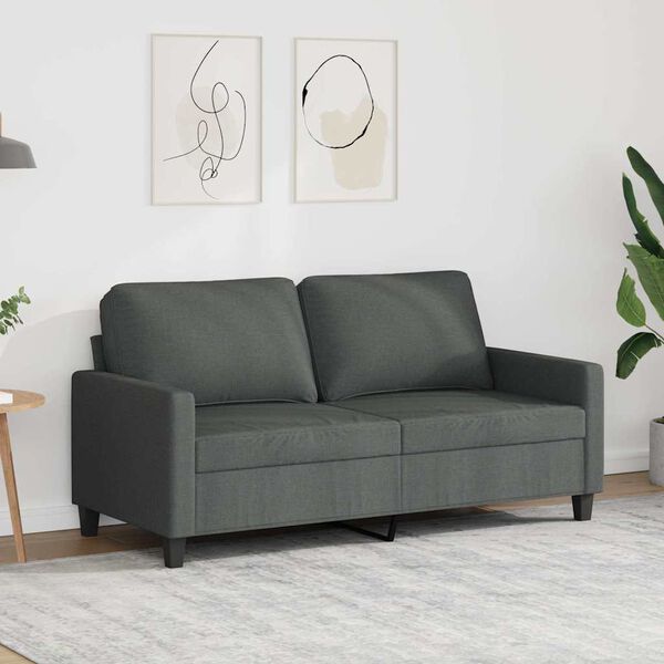 vidaXL 2-personers sofa 140 cm stof m&oslash;rkegr&aring;