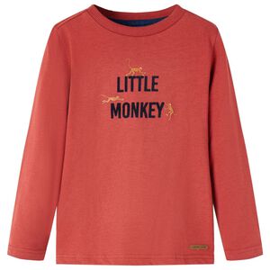 Lang&aelig;rmet T-shirt til b&oslash;rn str. 92 r&oslash;d