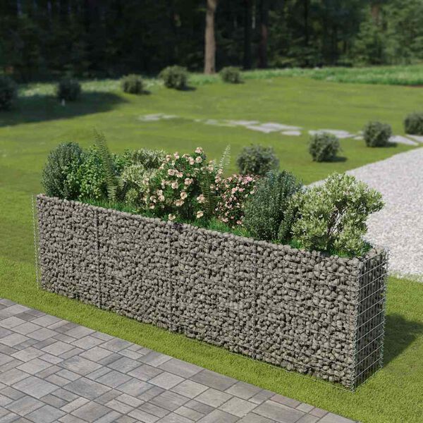 vidaXL gabion-højbed 360x50x100 cm galvaniseret stål