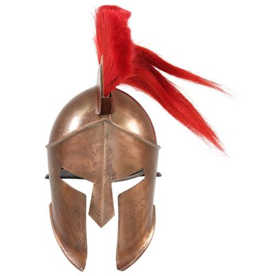 vidaXL græsk krigshjelm til rollespil antik stål kobberfarvet