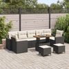 vidaXL Havesofa S&aelig;t 10 pcs Sort polyrattan