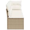 vidaXL 4-personers havesofa med hynder polyrattan beige