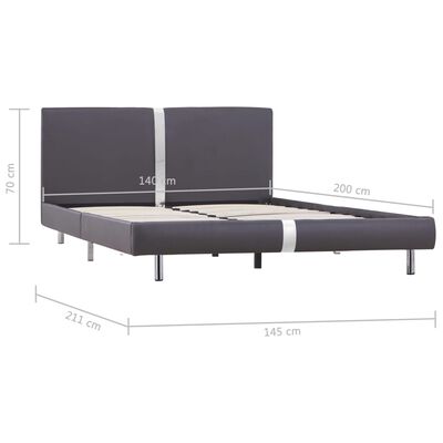 vidaXL sengestel 140 x 200 cm grå kunstlæder