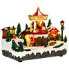 vidaXL Juleby med karrusel SALO 25,5 x 16 x 21,5 cm Harpiks Flerfarvet
