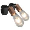 vidaXL spotlamper 2 stk. med gl&oslash;dep&aelig;rer 2 W E27 sort og kobber