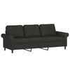 vidaXL 3-personers sofa med puder og hynder 180 cm stof sort