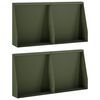 vidaXL St&oslash;ttemur 4 stk. 40 x 12 x 30 cm St&aring;l Olivengr&oslash;n