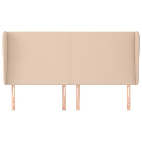 vidaXL sengegavl med kanter 163x23x118/128 cm kunstl&aelig;der cappuccino