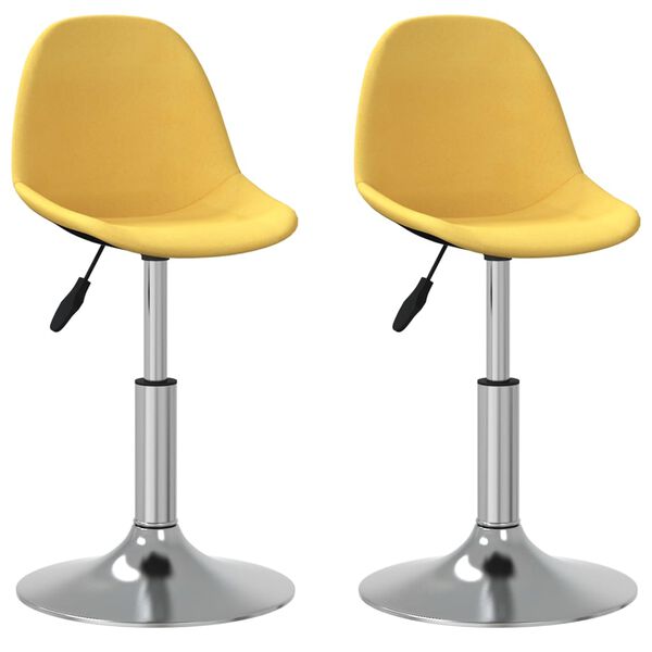 vidaXL drejelige spisebordsstole 2 stk. stof sennepsgul