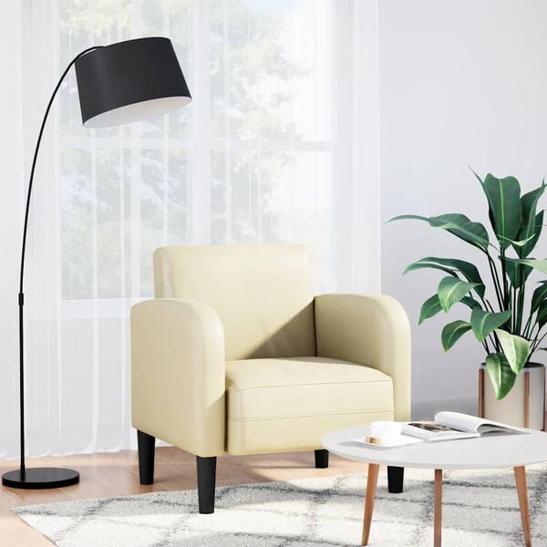 vidaXL sofastol med arml&aelig;n 54 cm kunstl&aelig;der cremefarvet
