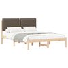 vidaXL Sengestel med Polstret Hovedgavl Gr&aring;brun 135 x 190 cm