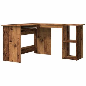 vidaXL Hj&oslash;rneskrivebord gammelt tr&aelig; 120x140x75 cm konstruktionstr&aelig;