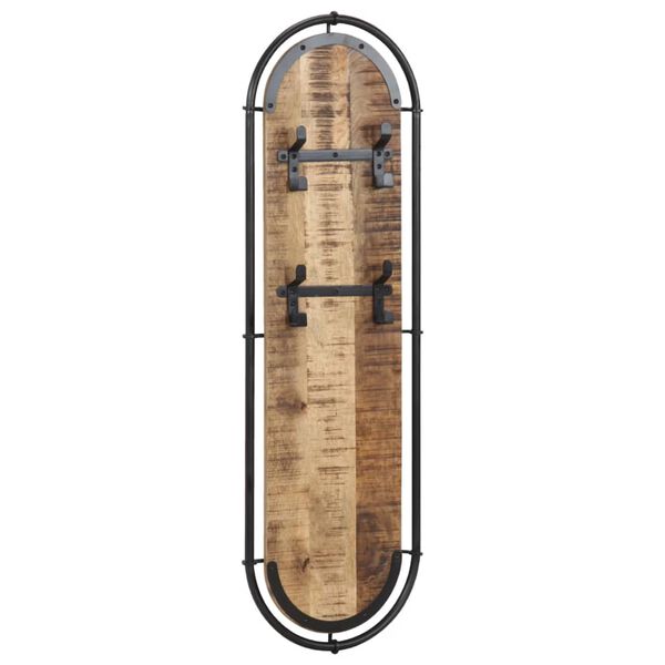 vidaXL væghængte knagerækker 2 stk. 4 knager massivt ru mangotræ