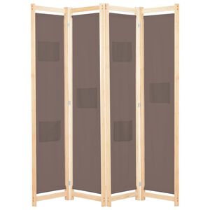vidaXL 4-panels rumdeler 160 x 170 x 4 cm stof brun