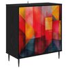 vidaXL Sideboard HEESCH Sort eg 69 x 33 x 76 cm Konstrueret tr&aelig;