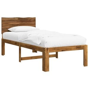 vidaXL Enkelt Sengebund med Hovedg&aelig;rde ROSTOCK Naturfarvet 75 x 190 cm