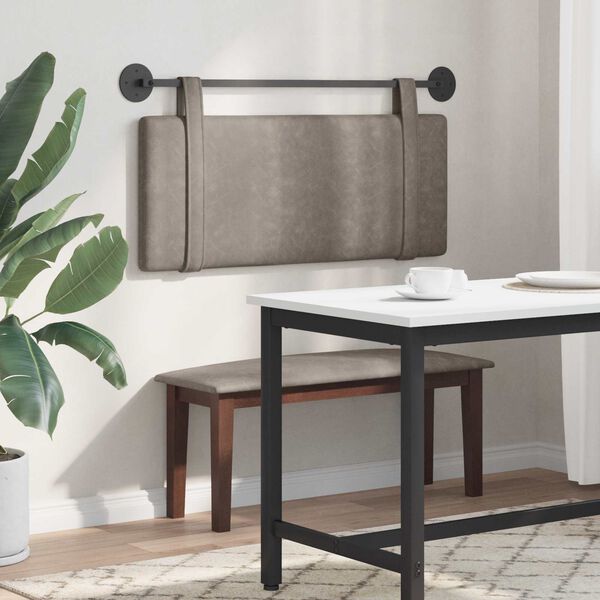 vidaXL H&aelig;ngende Hovedgavl V&aelig;gmonteret Gr&aring; 110 x 55 x 5 cm Antik PU