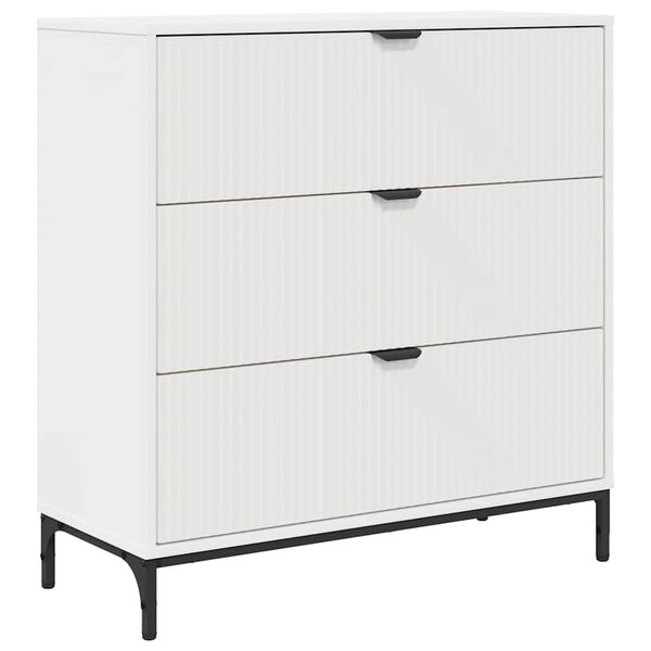 vidaXL Sideboard med skuffe Hvid 79,5 x 33 x 82 cm Konstrueret tr&aelig;